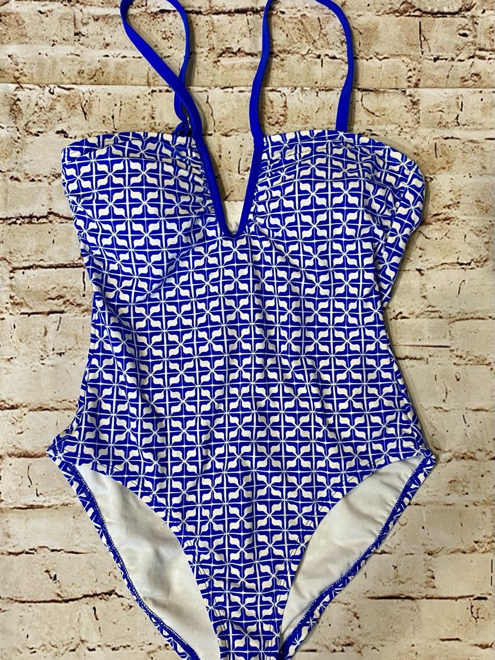 Blue Geometric One-Piece Swimsuit